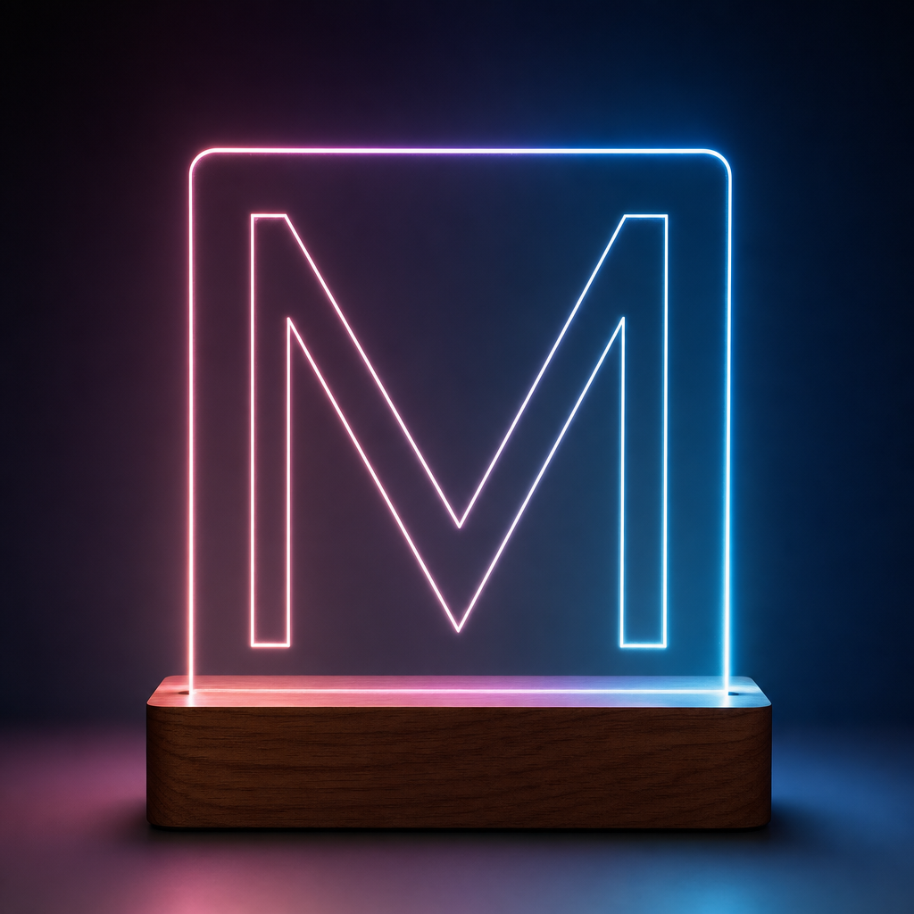 Lámpara inicial de nombre grande letra LED metacrilato