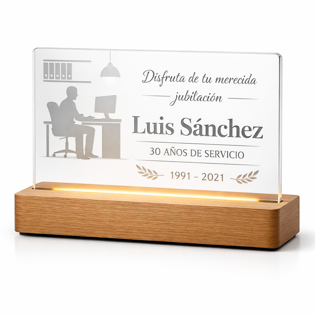 Lámpara Jubilación Personalizada | Recuerdo de una Vida Profesional LED