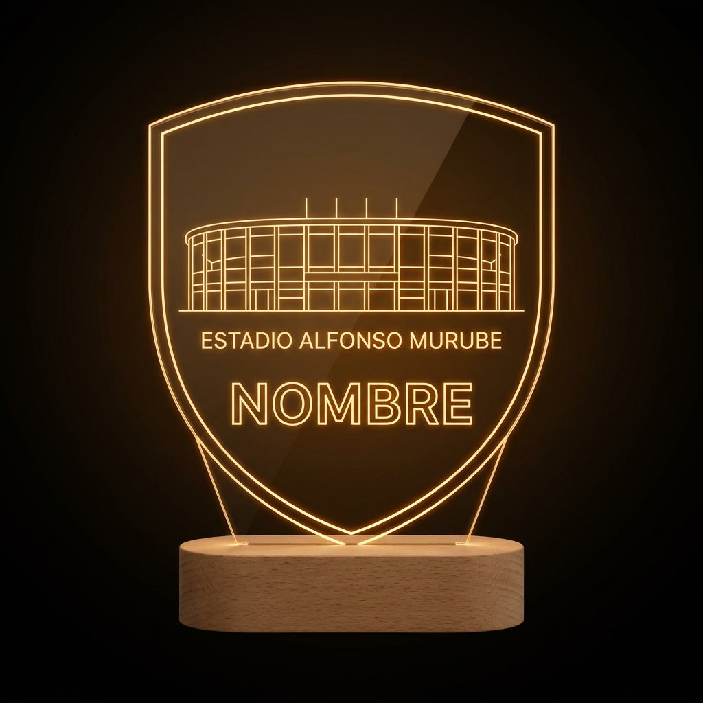 Lámpara estadio Alfonso Murube AD Ceuta personalizada