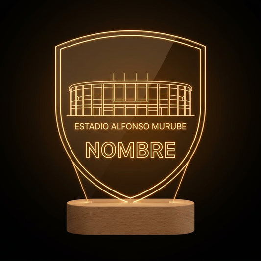 Lámpara estadio Alfonso Murube AD Ceuta personalizada