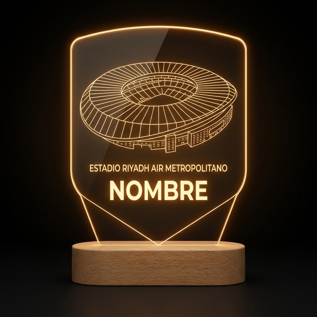 Lámpara estadio Metropolitano Atlético de Madrid personalizada