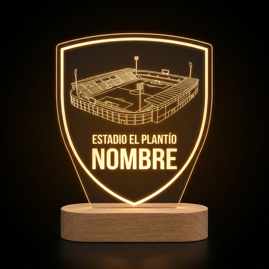 Lámpara estadio El Plantío Burgos CF personalizada