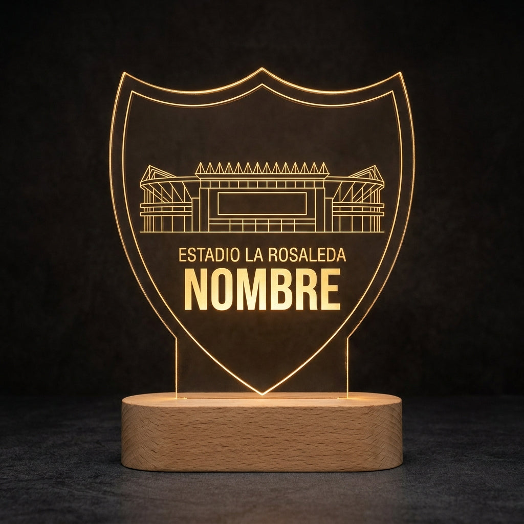 Lámpara estadio La Rosaleda Málaga CF personalizada