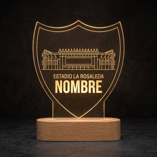Lámpara estadio La Rosaleda Málaga CF personalizada