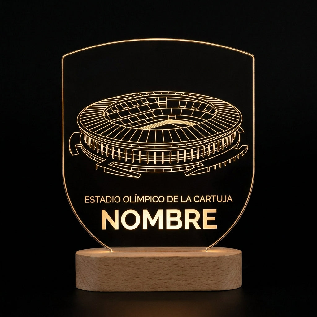 Lámpara estadio La Cartuja Real Betis personalizada