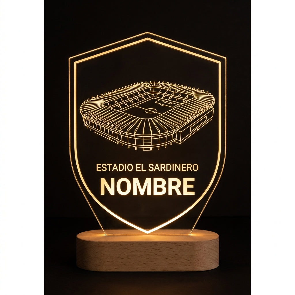 Lámpara estadio El Sardinero Racing Santander personalizada
