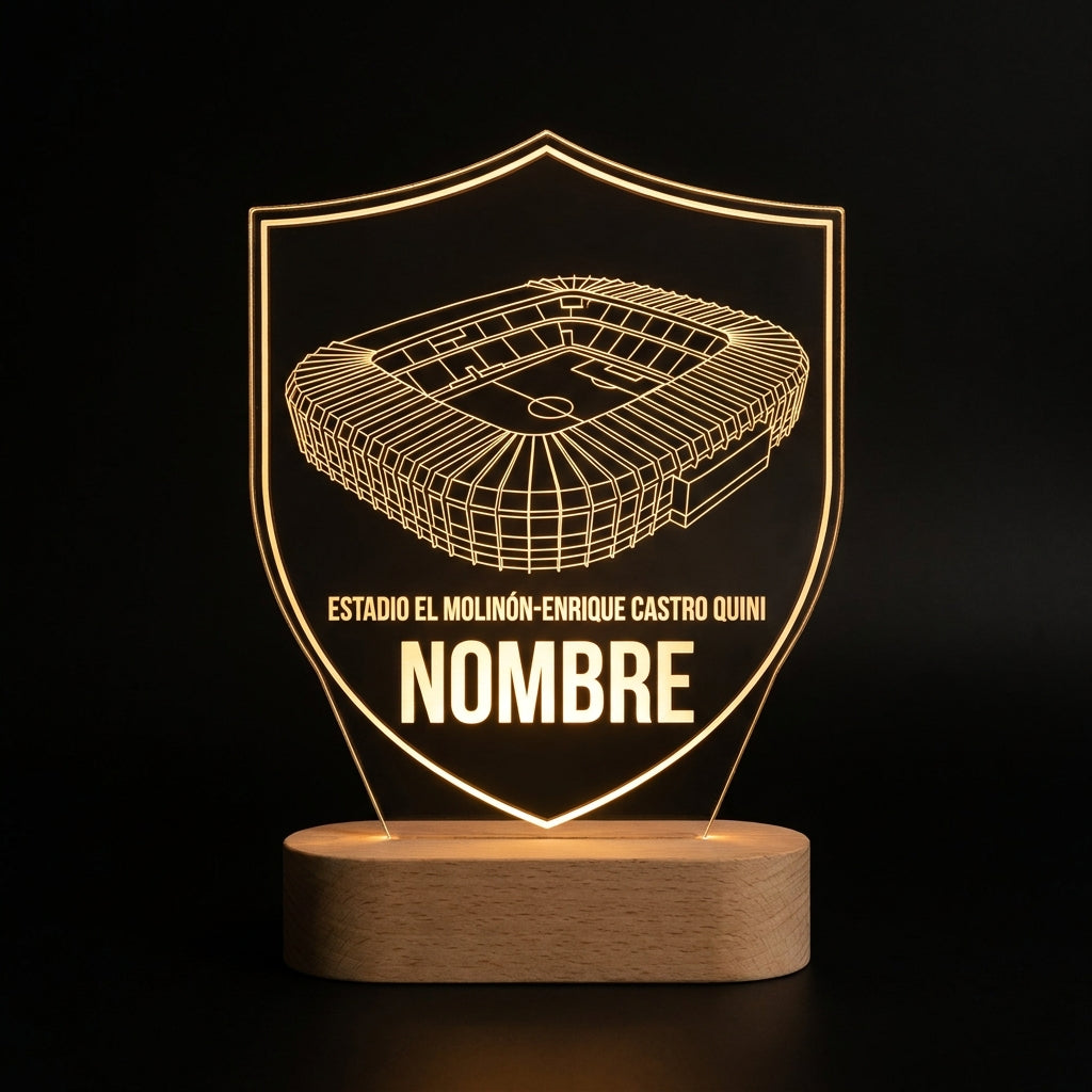 Lámpara estadio El Molinón Sporting de Gijón personalizada