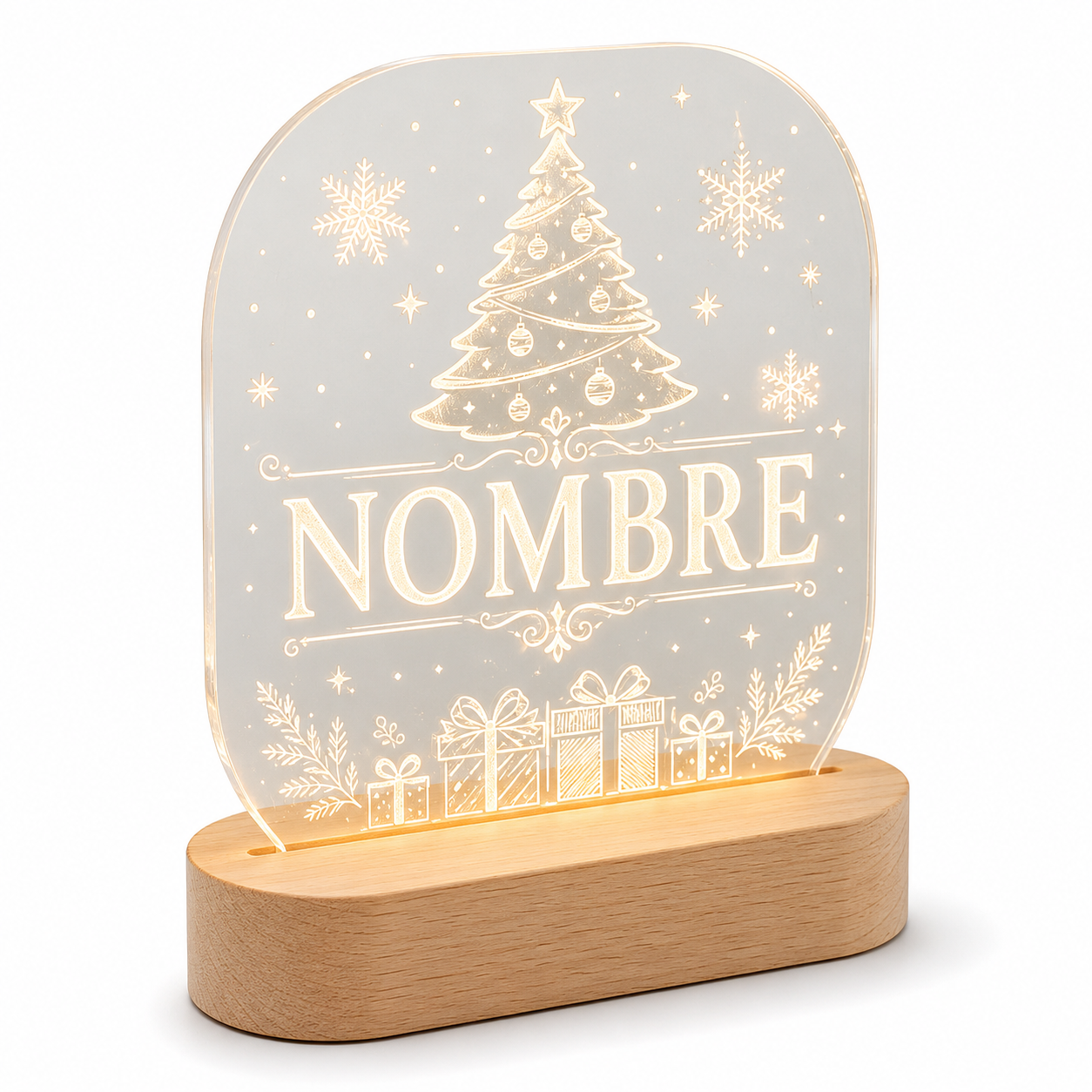 Lámpara navideña personalizada con nombre regalo de Navidad LED