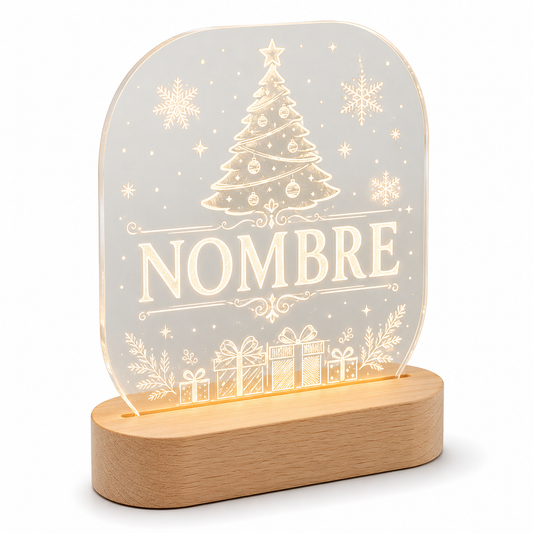 Lámpara navideña personalizada con nombre regalo de Navidad LED