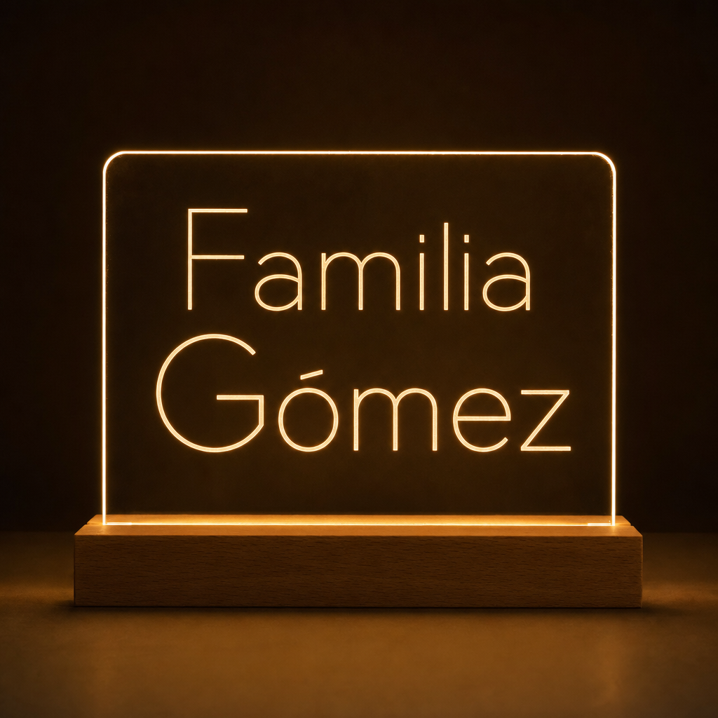 Lámpara con nombre para decoración salón gran formato LED