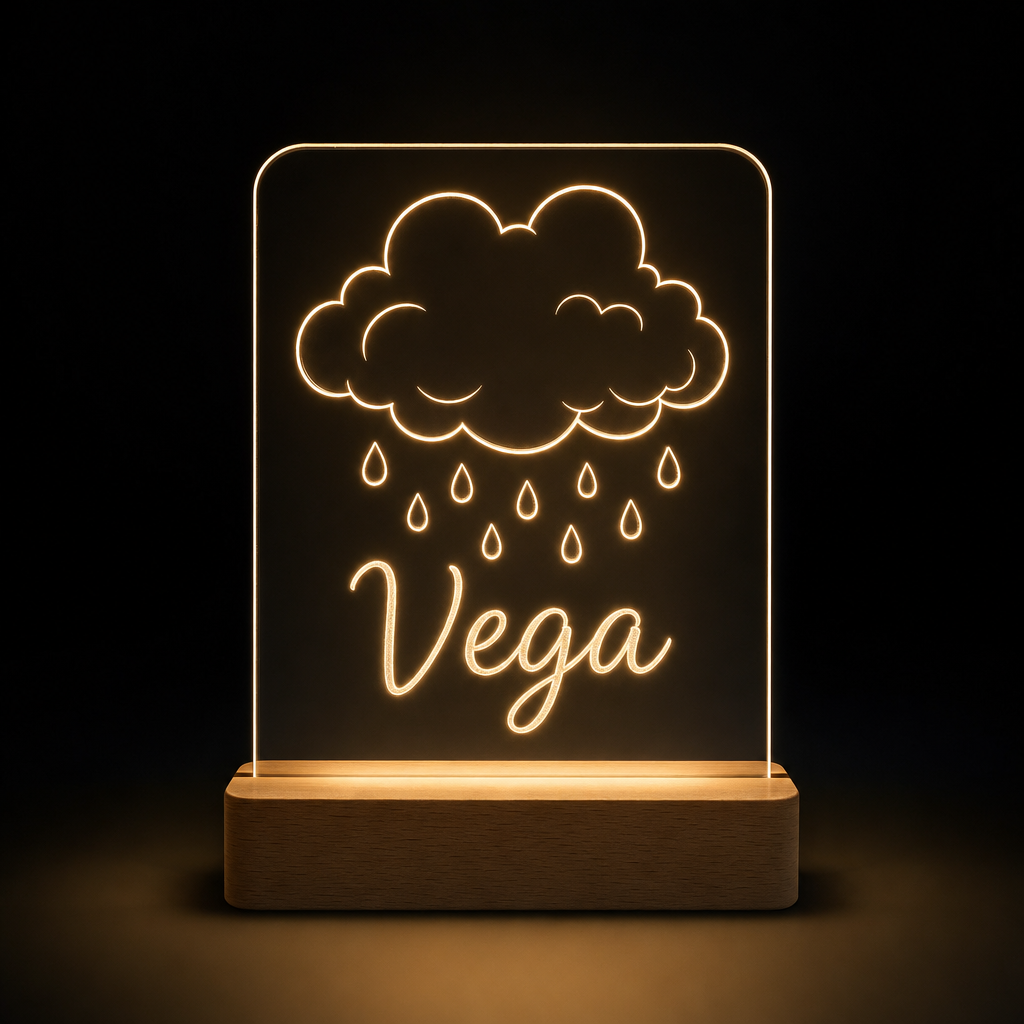 Lámpara nube bebé personalizada LED metacrilato