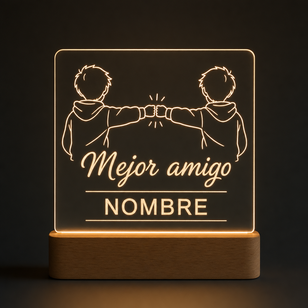 Lámpara para mejor amigo personalizada con nombre LED metacrilato
