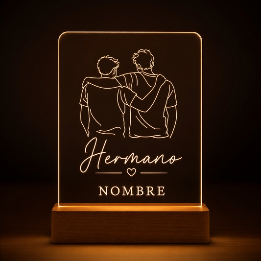 Lámpara para mi hermano personalizada con nombre LED metacrilato