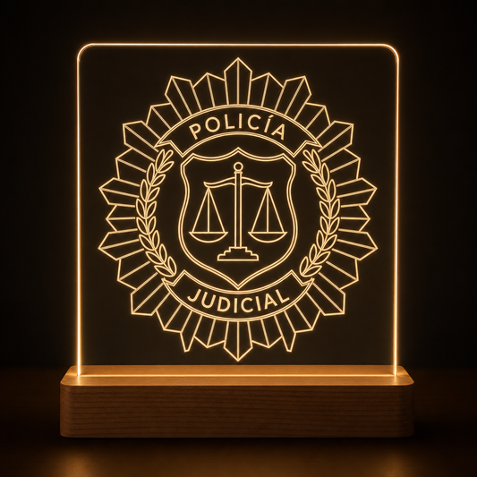 Lámpara Policía Nacional Policía Judicial personalizada LED metacrilato