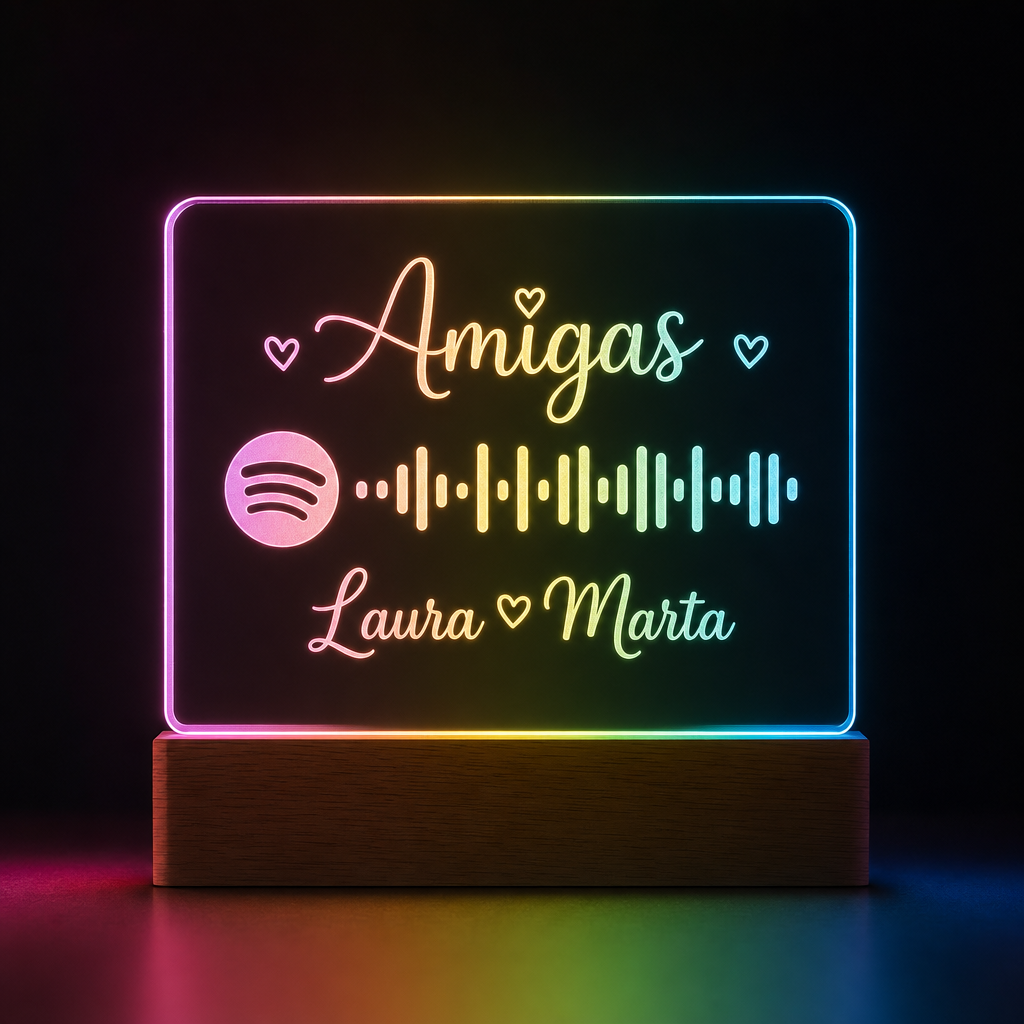 Lámpara Spotify amistad personalizada la canción de vuestra amistad