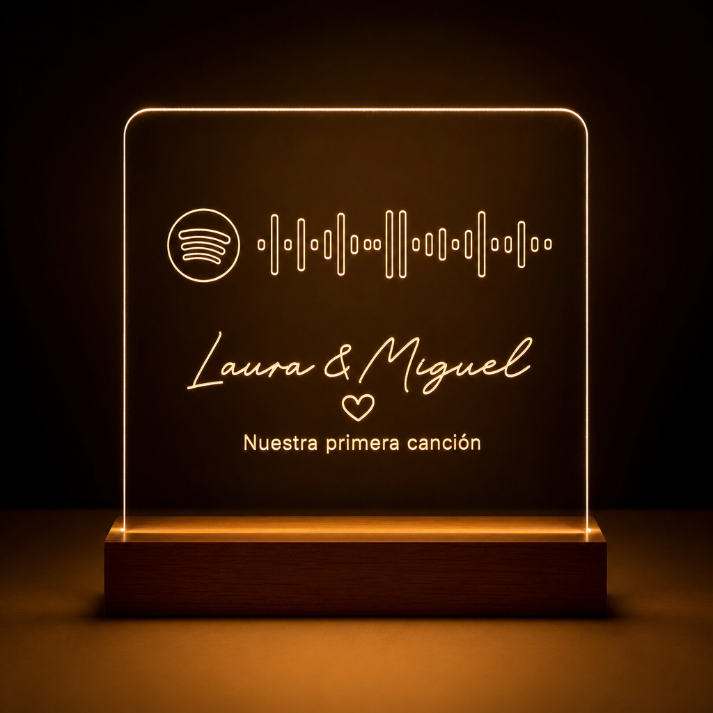 Lámpara Spotify boda primera canción del baile personalizada LED
