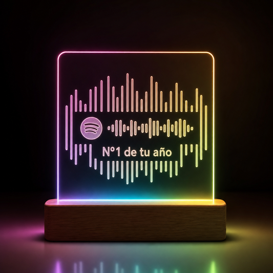 Lámpara Spotify cumpleaños personalizada canción del año que naciste