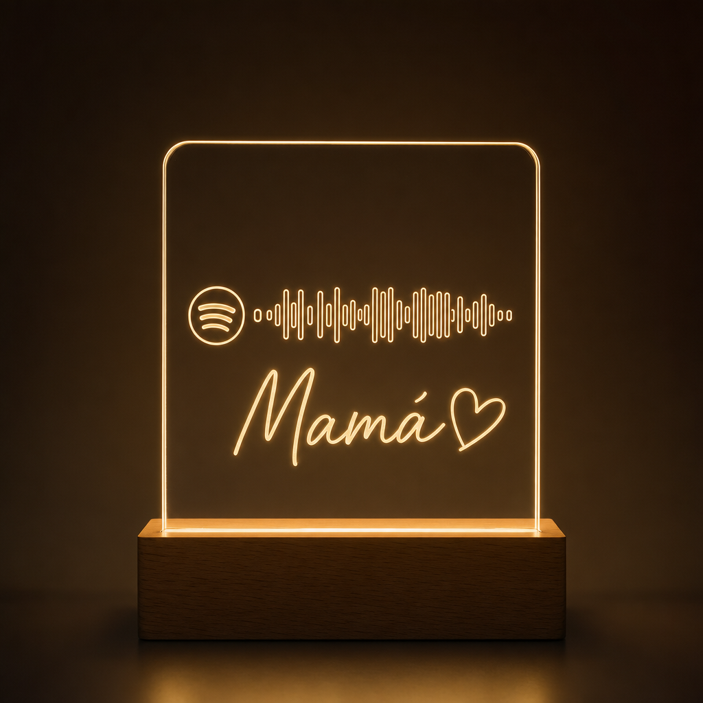 Lámpara Spotify para mamá la canción que os une personalizada LED