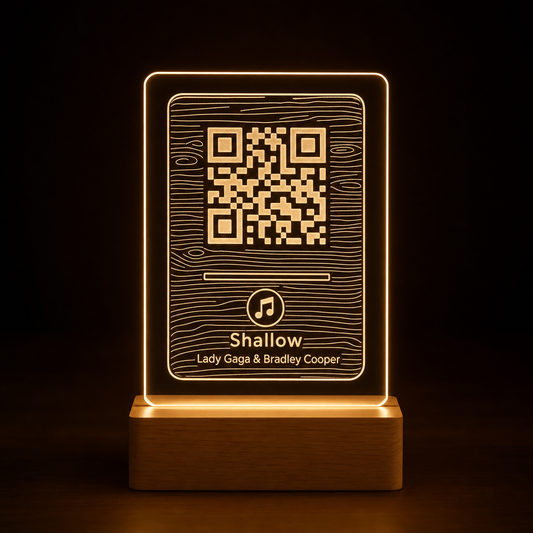 Placa Spotify en madera MDF personalizada código QR canción